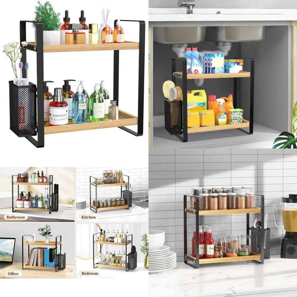 

Vanity Storage Organizer with Baskets: Multi-Purpose Cabinet for Bathroom, Kitchen, and Dresser