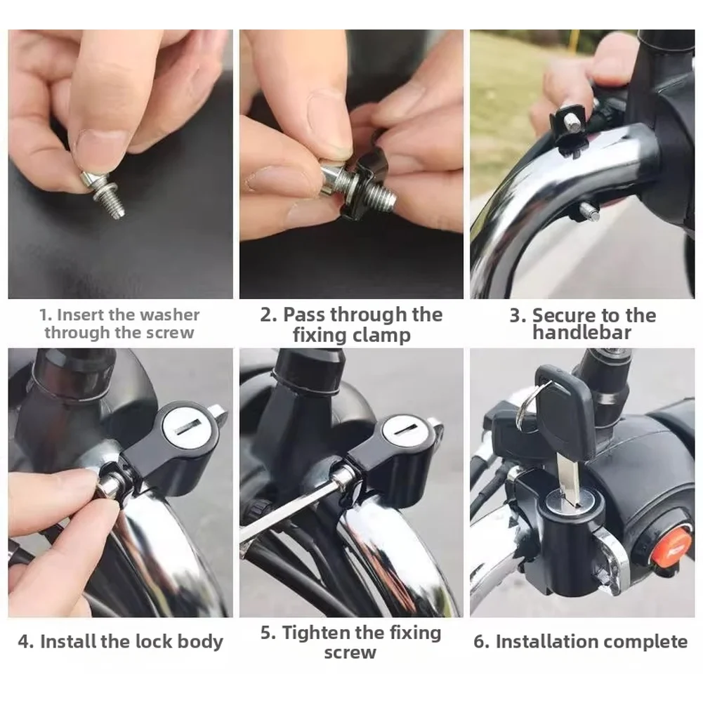 Candado antirrobo para casco para motocicleta eléctrica, con soporte de gancho de seguridad y accesorios de instalación