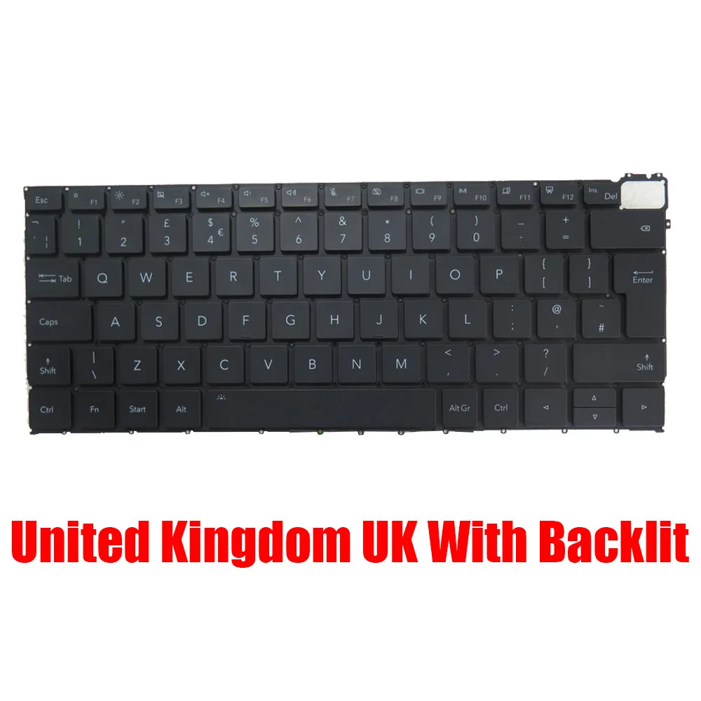 With Backlit Laptop Keyboard For Honor MagicBook View 14 HGE-W56 HGE-W76 Black United Kingdom UK/United States US