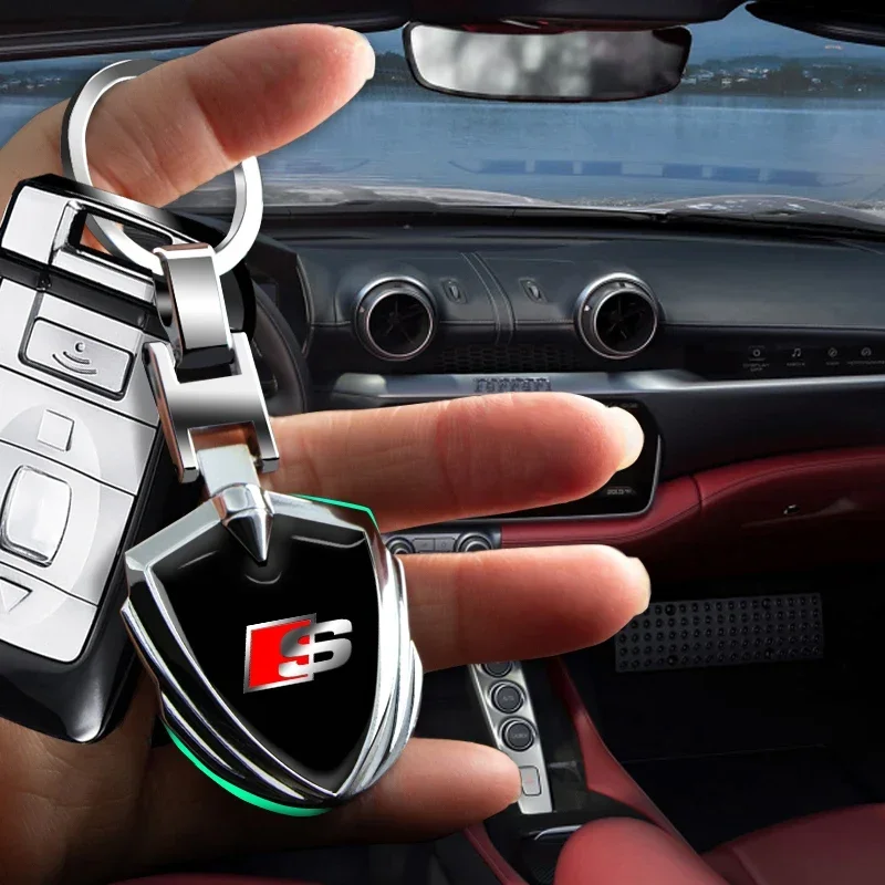 Metal Car Keyrings Key Chain Rings Pendant For Audi Sline A6 A4 A3 A7 A5 Q3 Q5L Q7 Q2 S4 S5 S6 S7 S8 TT RS3 RS4 RS5 RS6 TTS