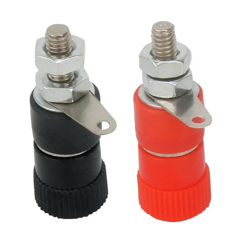 High Quality 1 Pair (RED + BLACK) Amplifier Terminal Binding Post Banana Plug Jack Panel Mount Connector