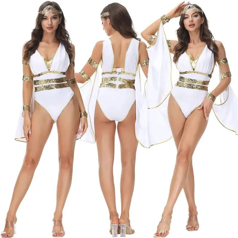 

Сексуальный костюм греческой богини, египетское боди Клеопатры, вечерние костюмы для взрослых, мифология, римская одежда принцессы, нарядное платье для косплея на Хэллоуин