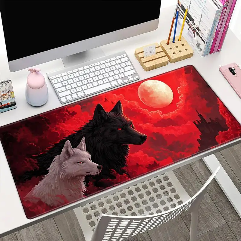 

Коврик для мыши Wolf Gaming, нескользящая резиновая основа, коврик для клавиатуры, прочные прошитые края