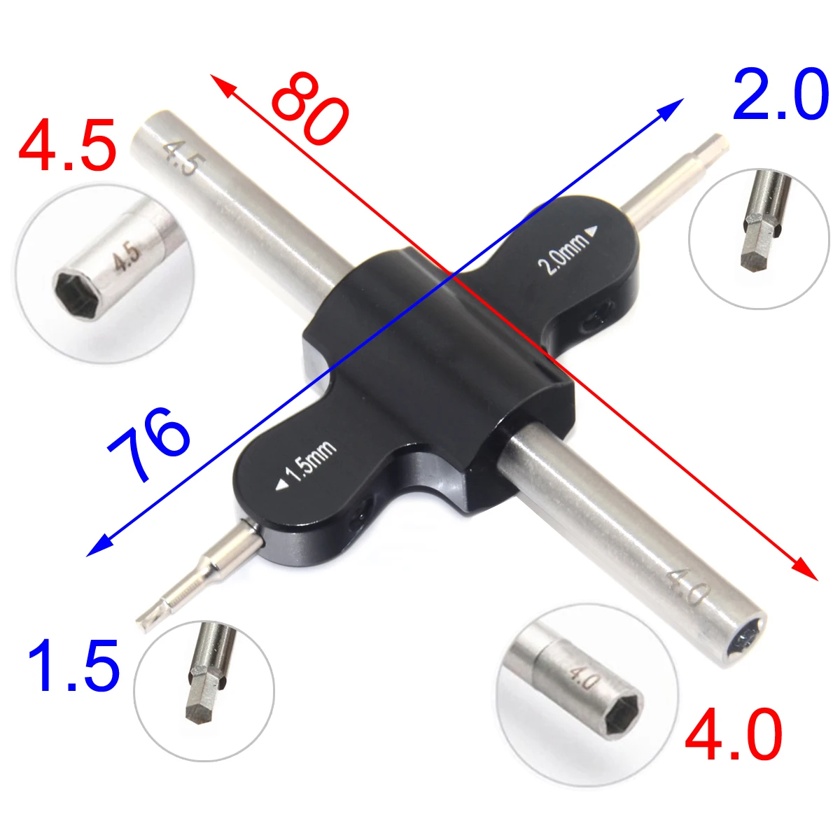 Ze stali nierdzewnej 4mm/4.5mm sześciokątne gniazdo 1.5/2.0mm śrubokręt zestaw gniazd do zdalnie sterowana ciężarówka Tamiya Crawler samochodowy