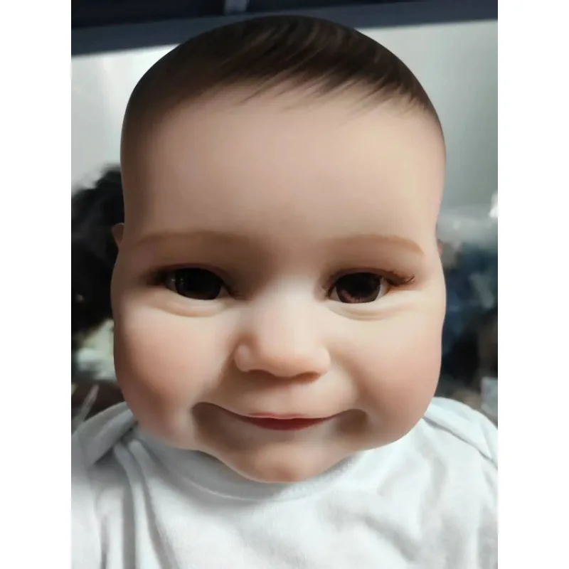دمية أطفال تولد من جديد مقاس 50/60 سم مادي مع شعر مطلي عالي الجودة مصنوع يدويًا #4
