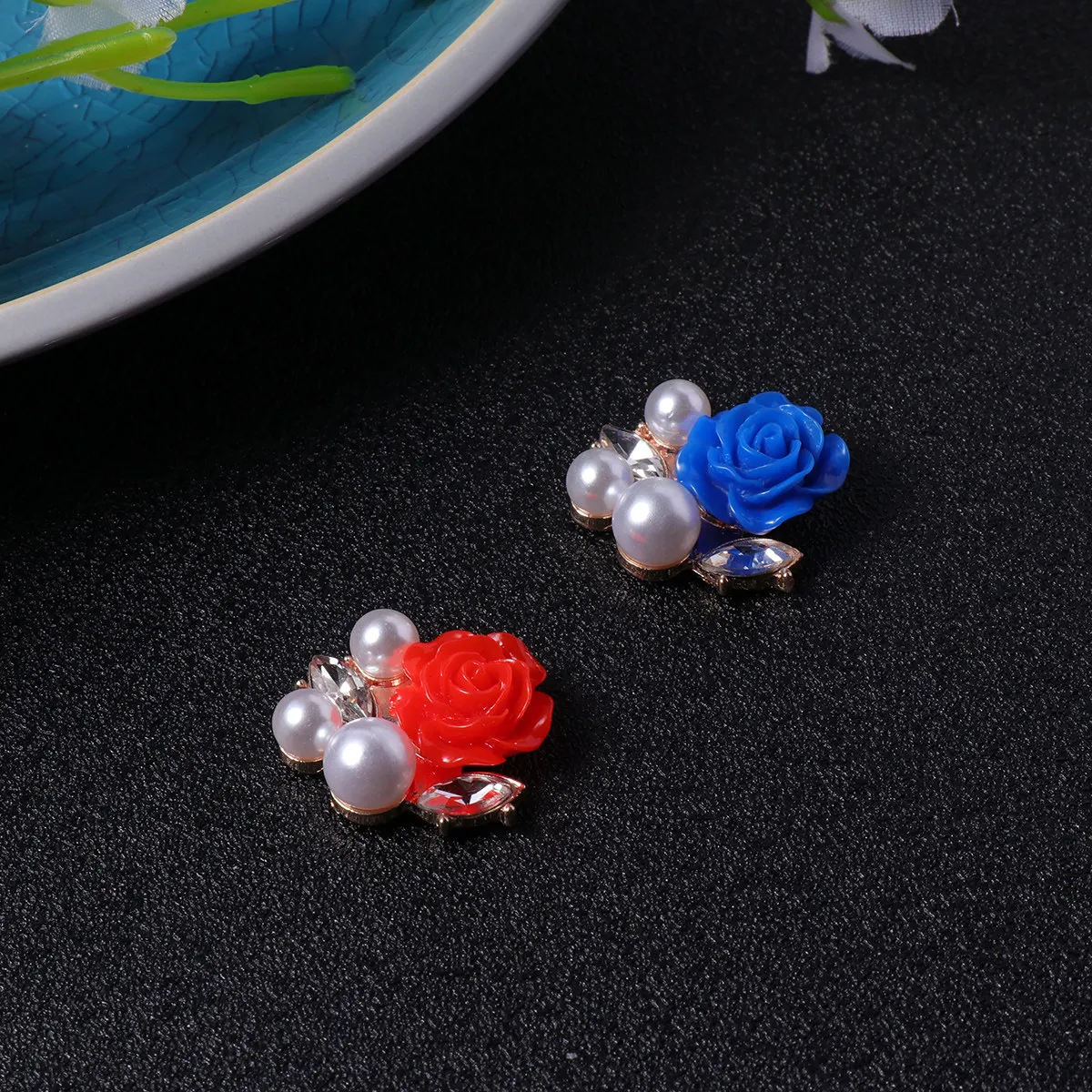 

10pcs Pearl Alloy Patches Exquisite Crystal Diy Ornament For Jewelry Making Shoes Buckle Craft Decor Mixed Color Women Party