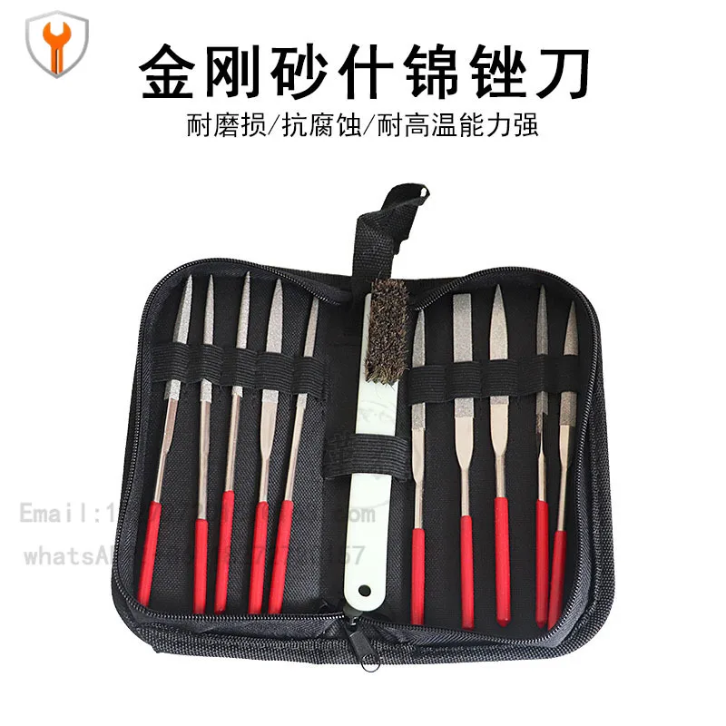 Diamond file Triangle  Triangle Trimming Semicircular four square file Flat head  Assorted polishing set Brush
