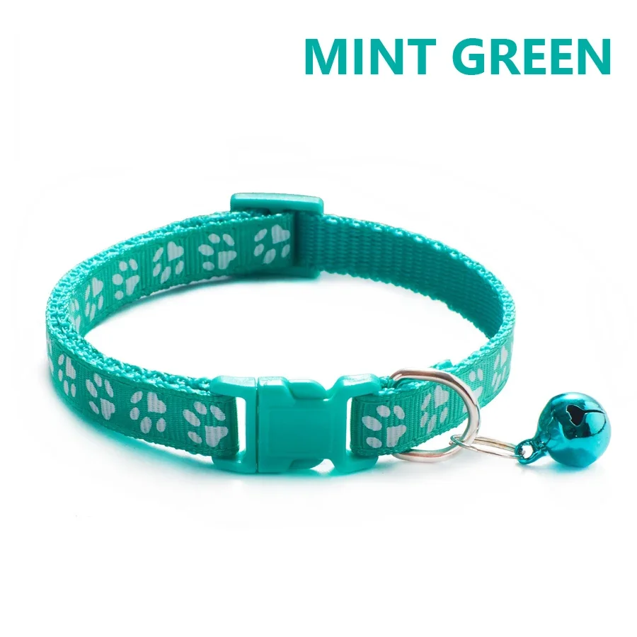 Verstellbares Fußabdruck-Halsband für Welpen, kleine Hunde, Kätzchen, Katzen mit Glocke, niedliches, weiches Halsband für den täglichen Gebrauch, 1/5 Stück – Detail 8