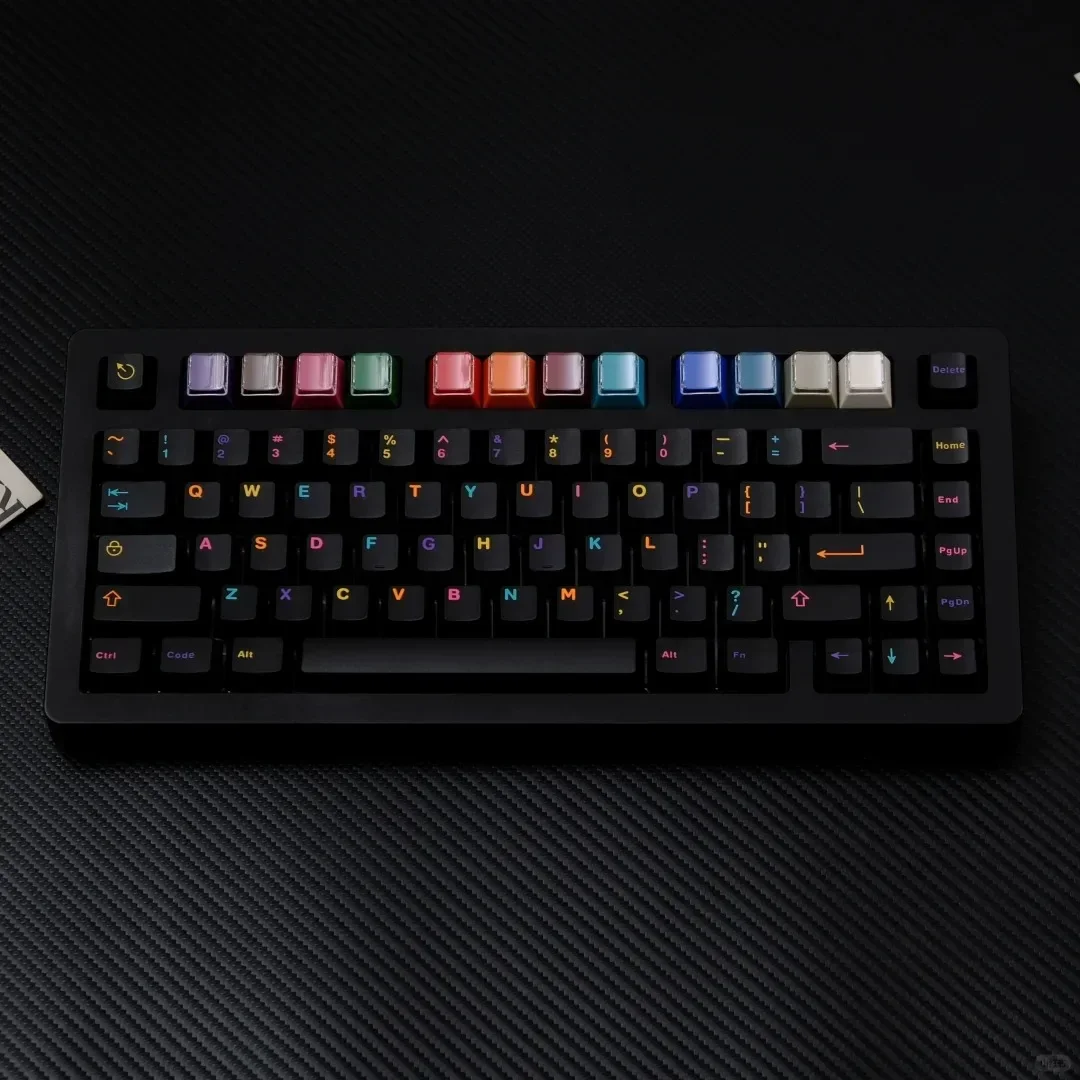 

GMK Black Colorful Theme Keycaps Set ABS Cherry Profile Keyboard Keycaps for Mechanical Keyboard Accessories Gift Colored Keycap