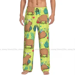 Ropa de dormir para hombre, pantalones de dormir sueltos, ropa de dormir bonita, pantalones largos de Cactus suculento, ropa de casa informal