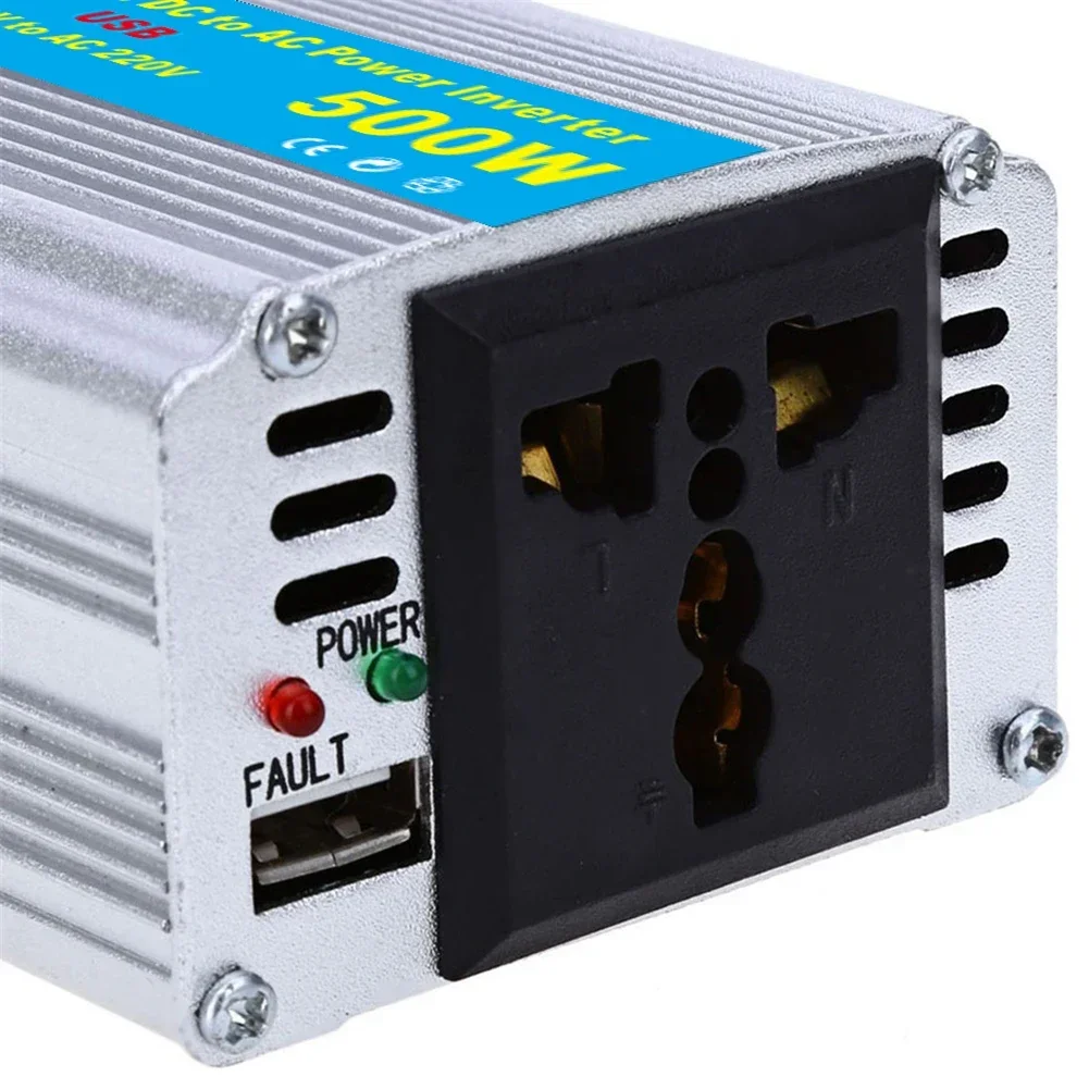 500W Power Inverter DC 12V To AC 220V Car Inverter 2 Sockets High-Quality Car Electronics Automobiles Accessories