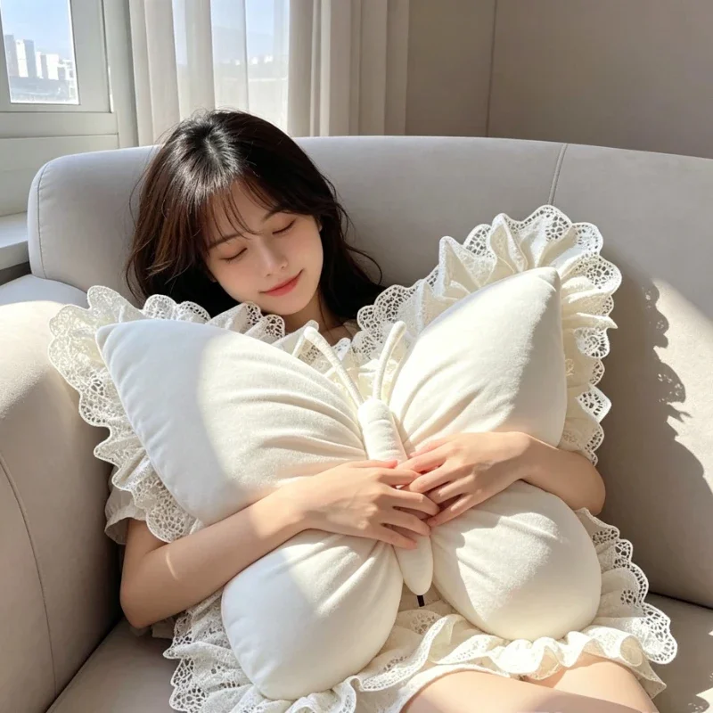 New Princess Butterfly Office Pillow Bedroom Lace Car Sofa Cushion Bed Home King Size