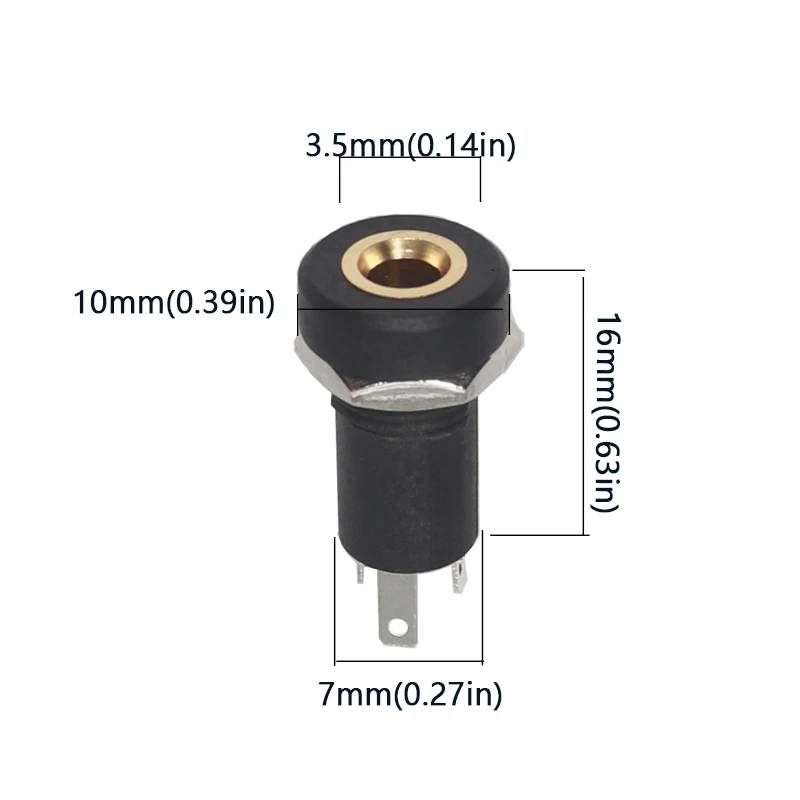 【20PCS-5PCS】PJ-392A 3.5mm 3pin Audio Socket Headphone Female Connector With Nuts 3.5 mm 3 Pole Panel Mount Jack PJ392A
