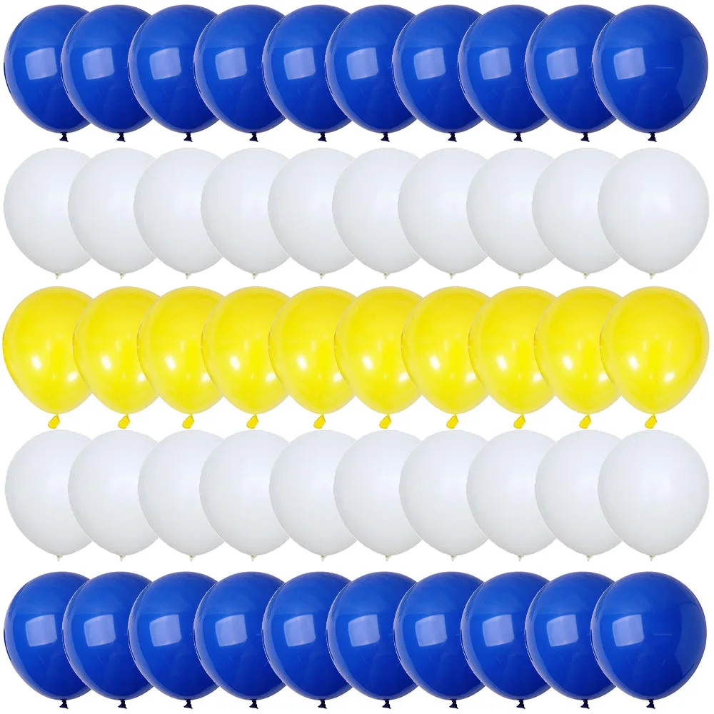 

50PC Blue Yellow White Valentine's Day Balloons Latex Balloons Party Decoration Wedding Baby Shower Party Supplies Gender Reveal