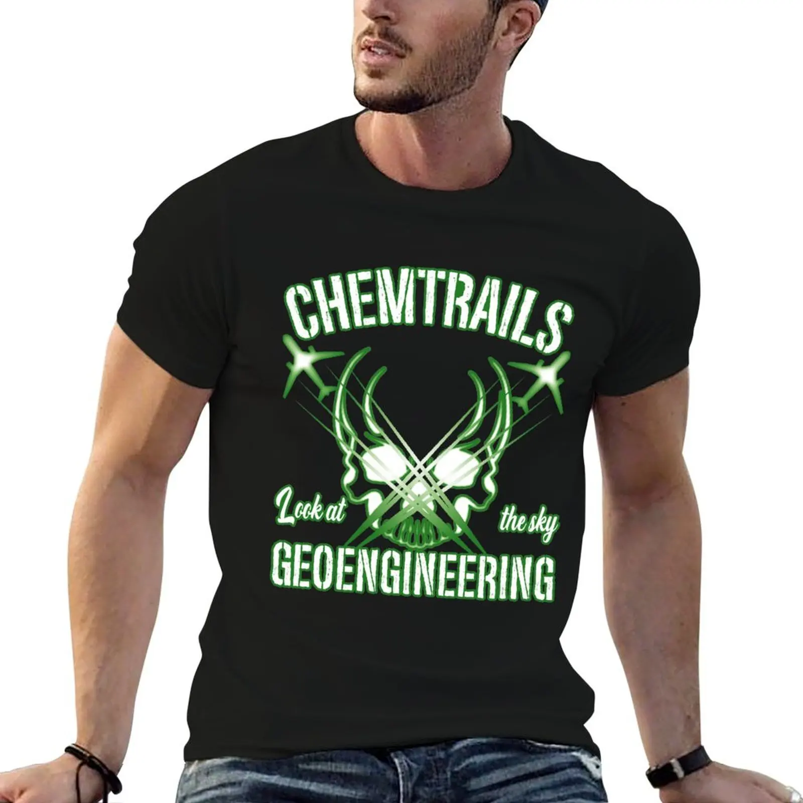 Chemtrails Geoengineering NWO T-Shirt custom shirt oversized graphic tee baggy shirts anime shirts men