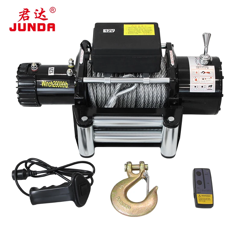 Junda ATV Electric Winch, 2000 lbs, 3000 lbs, 12V, 24V, UTV, SUV