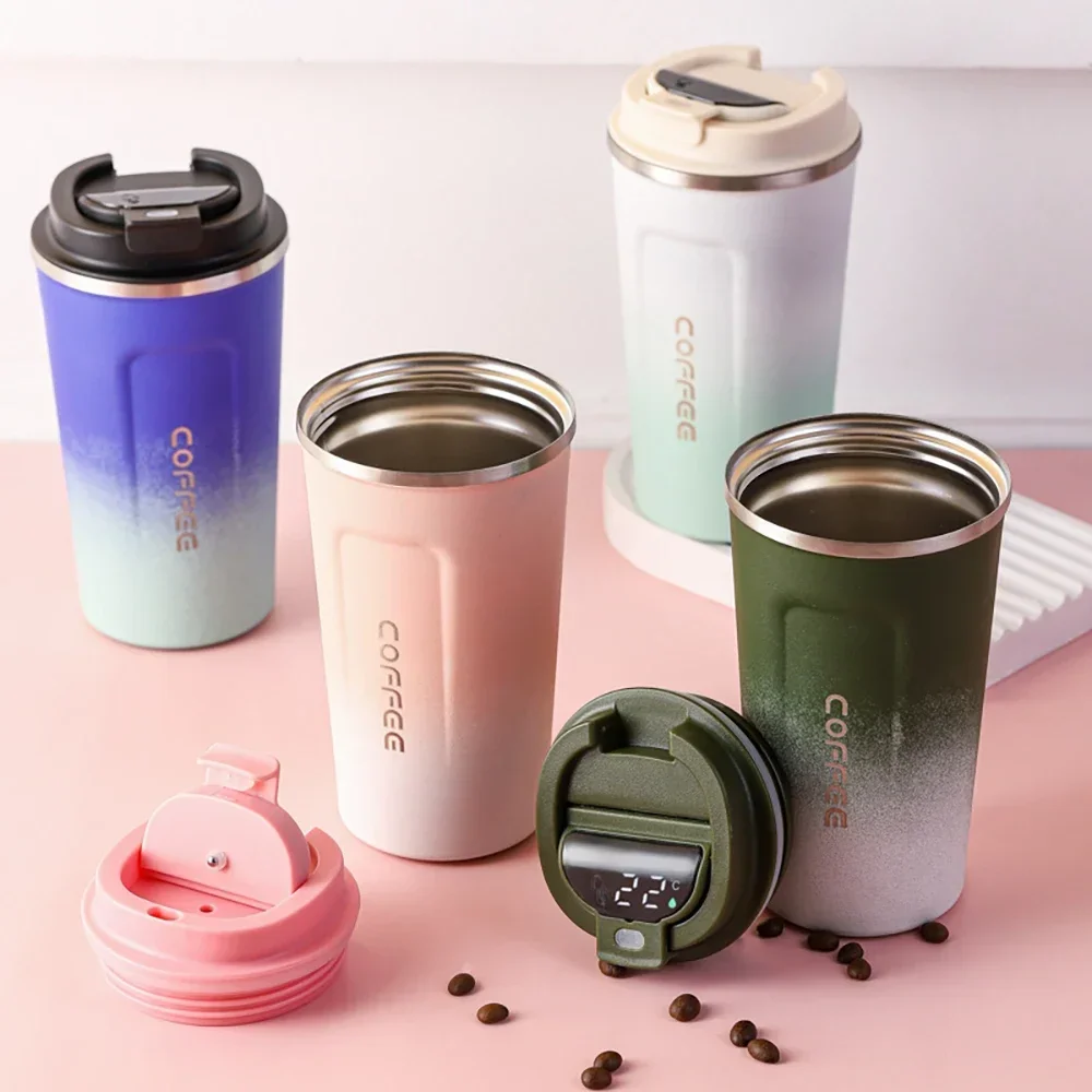 Stainless Steel Smart Coffee Tumbler Thermos Cup with Intelligent Temperature Display Portable Travel Mug 380ml 510ml