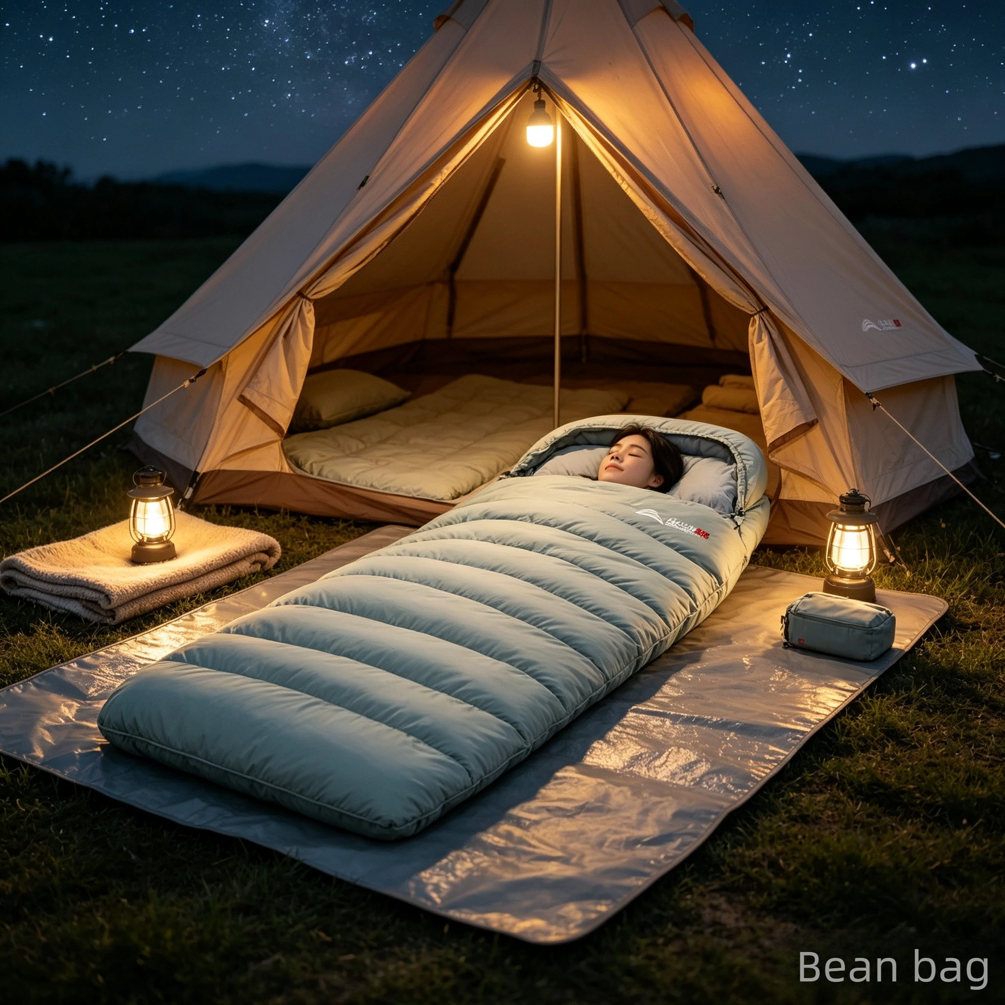 Thickened Cold-Proof Adult Sleeping Bag for Winter Tent Camping, Season Universal Dual-Use Quilt for Family & Office Lunch Break