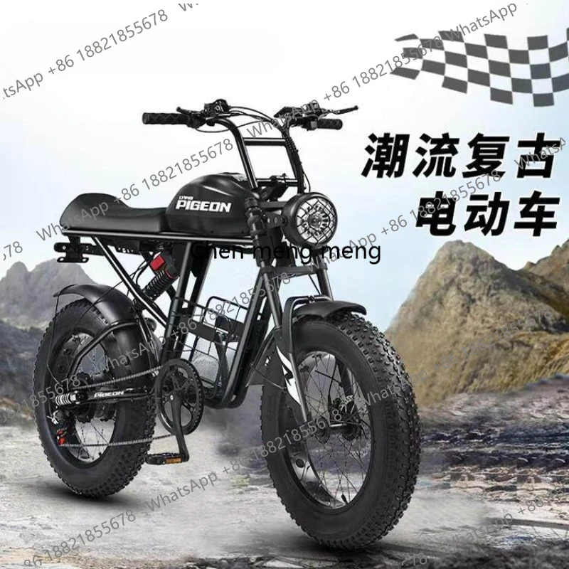 Off-road electric vehicle wide tire pedal mountain snow bike power battery car