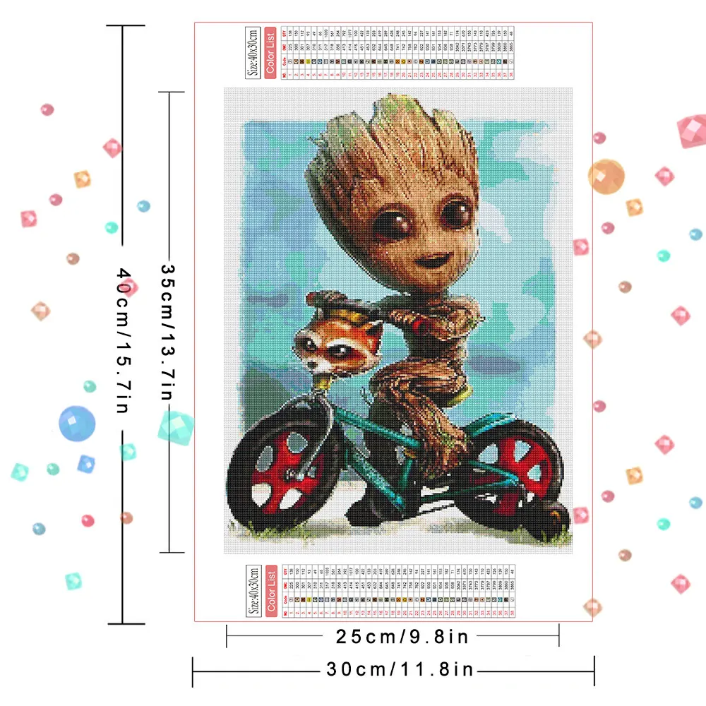 Disney Diamond Painting Cartoon Groot Treant 5D Mosaic Guardians of the Galaxy DIY Embroidery Home Decor Gift Full Round 30x40cm