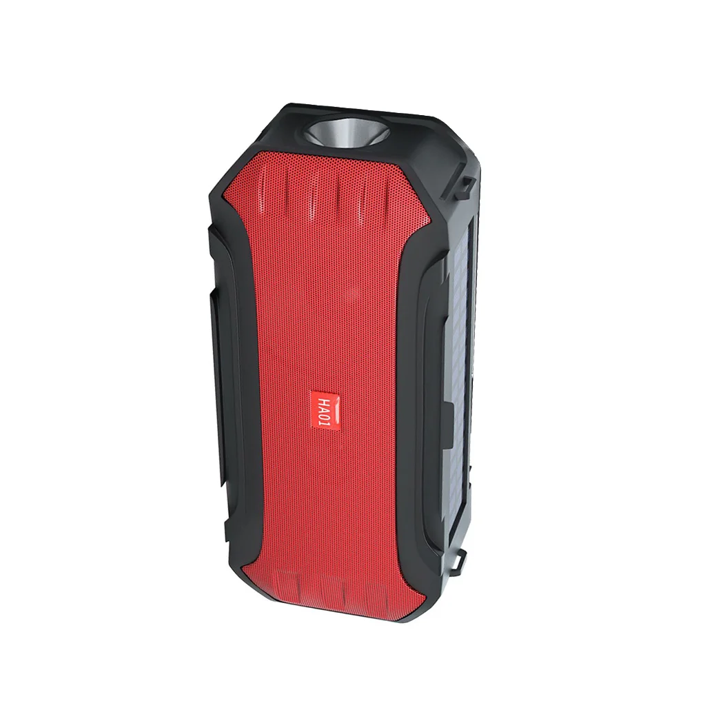 Wireless Portable Speaker Bluetooth-compatible Solar Rechargeable Outdoor Emergency Flashlight Loudspeaker Radio Blue