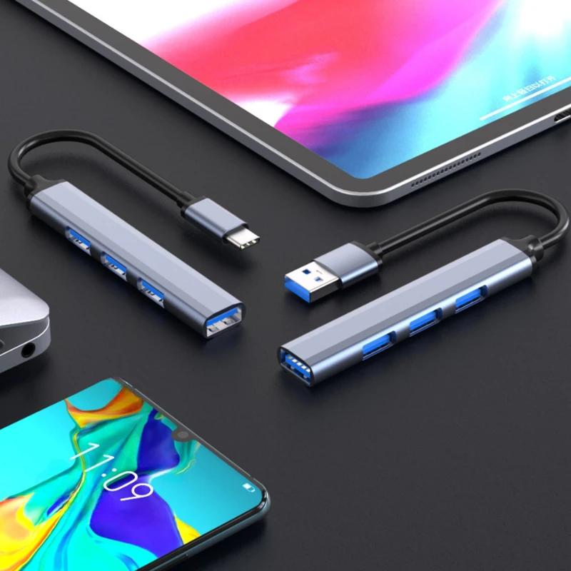 USB HUB Type C 3/4 Port Multi Splitter Adapter OTG USB for Macbook Pro 13 15 Air M1 Pro HUAWEI Nintendo PC Accessories