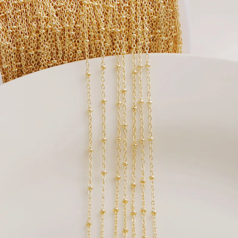 WT-BC209 WKT New Tiny link Beads Women Gold Plated Jewelry Findings DIY Chain By Meters Unique Popular Sunglass Chain