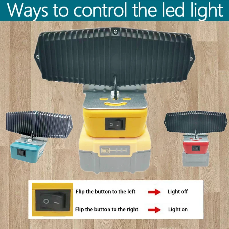 Portable lantern Car LED Work Lamp Light Torch Type C USB Power Bank For Makita For DeWalt For Bosch For Milwaukee 18V Battery