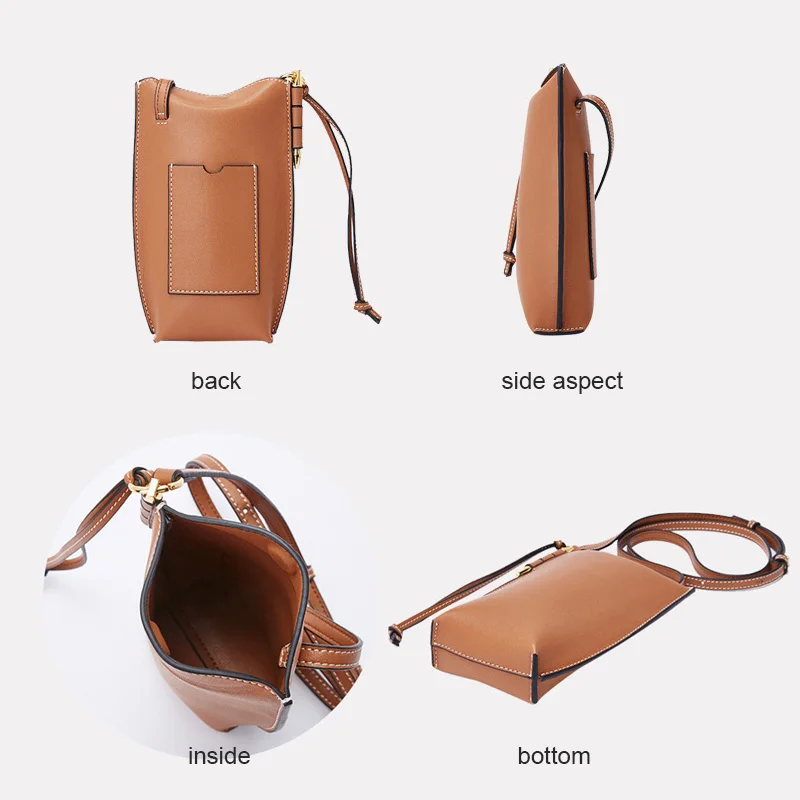 Mobile Bag 2023 Trend Women\'s Shoulder Bag Lady Mini Bag Purse Female Retro Split Cowhide Leather Women Cross-body Messenger