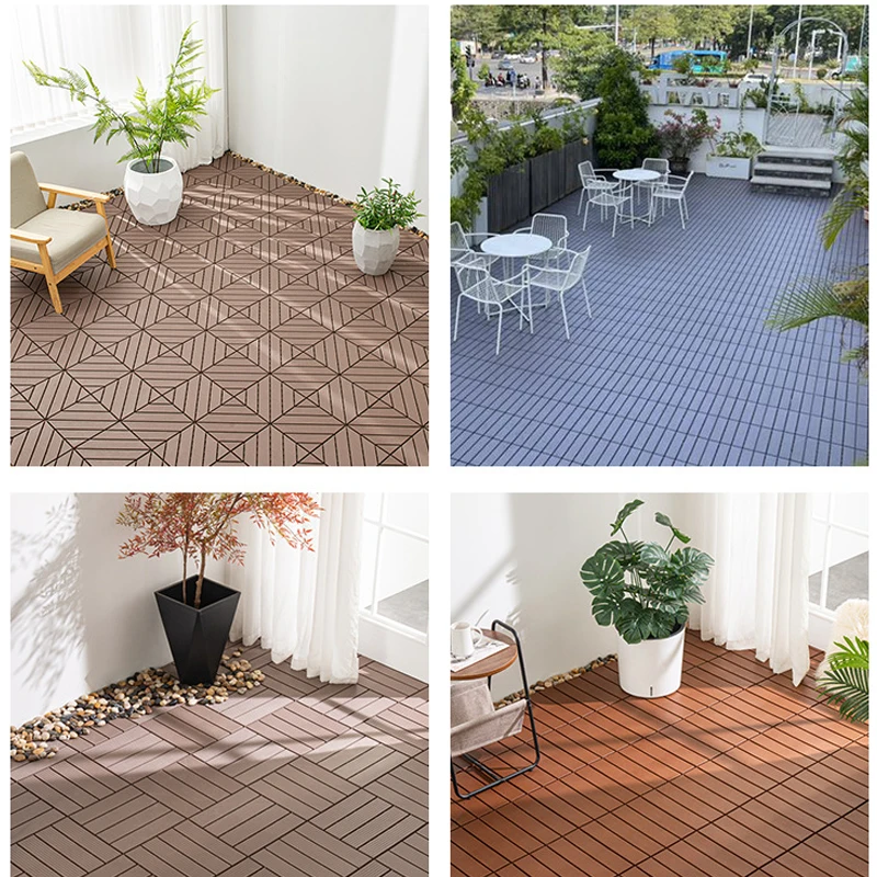 Antiseptic Garden Floor, Courtyard Landscape Flooring, DIY Fake Wood, Camping Carpet, 1.6cm Thickness, 11x1x30x30cm