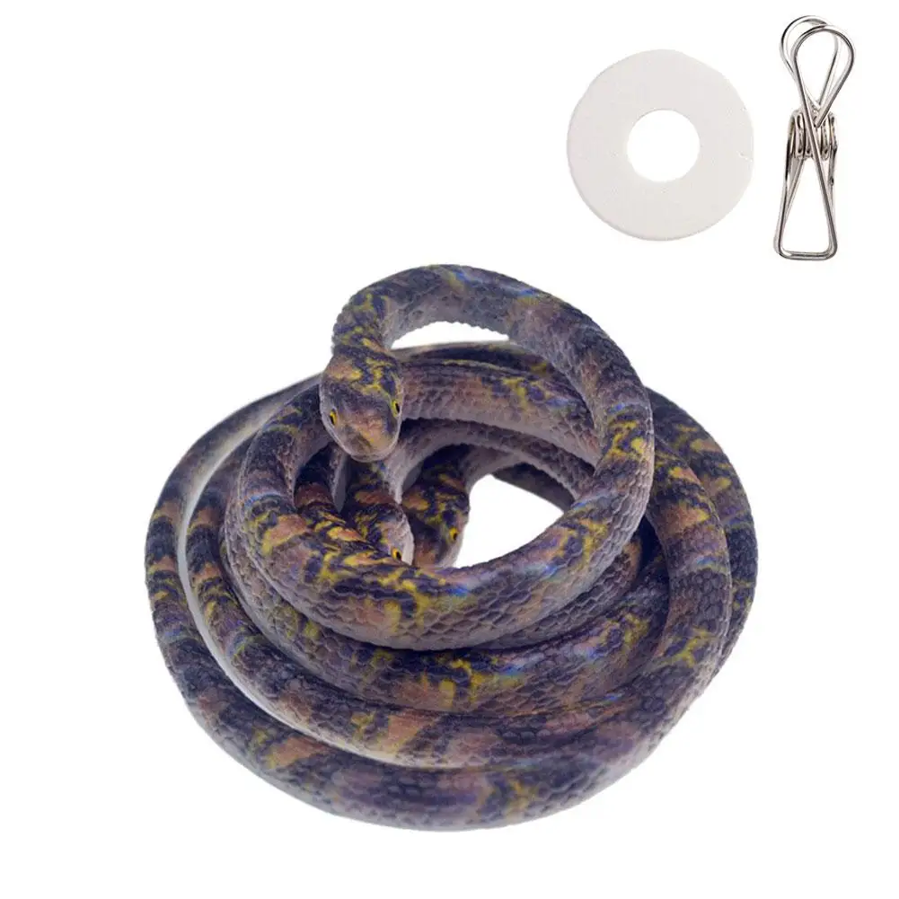 Fake Large Rubber Snake With Line Simulation Prank Toy Lifelike Scare Prank Snakes Model Educational Kids Toys Ornaments