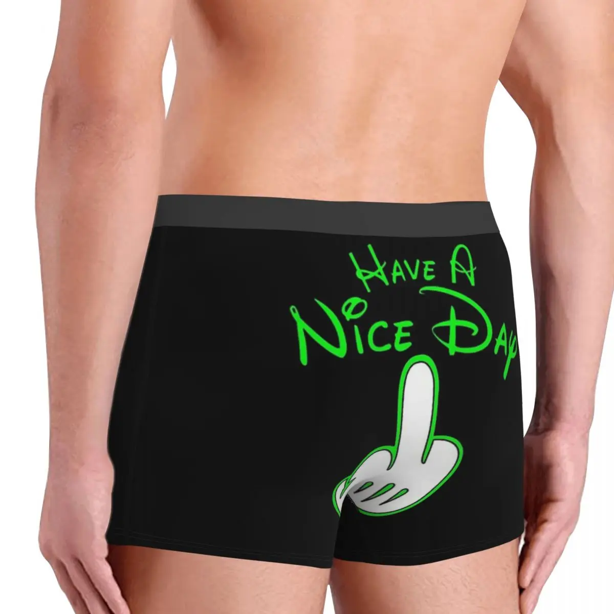 Have A Nice Day With Middle Finger 2 Design Funny Underpants Homme Panties Male Underwear Ventilate