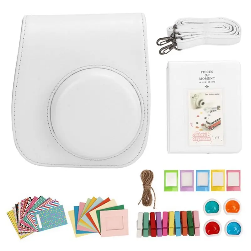 FULL-Instant Camera Protective Bag PU Case For Fujifilm Instax Mini 12 With Album Filters Colorful Frames Stickers