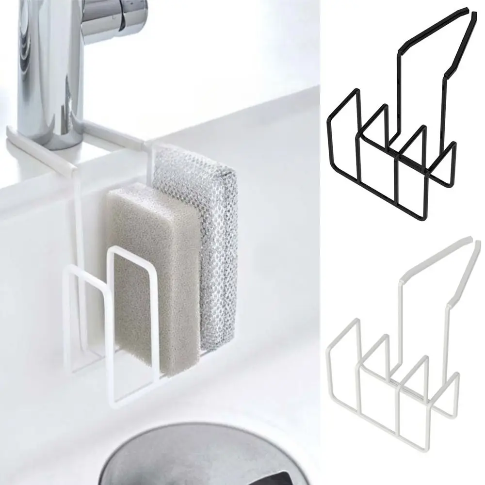 

Kitchen Sponge Holder with Drain Tray - Multifunctional Plastic Storage Rack for Sink Countertop, Organizes Brushes & Soap