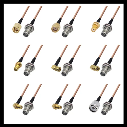 

RG316 Cable TNC Female bulkhead jack to SMA/RP SMA Male Connector RF Coaxial Jumper Pigtail