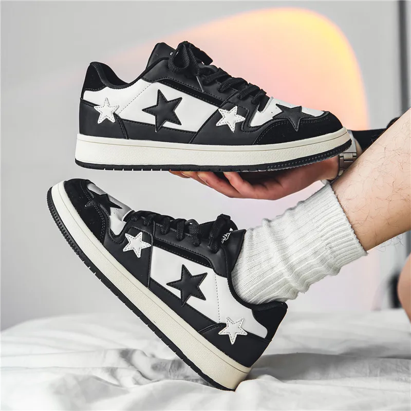 Autumn Men's Casual Sneakers Trendy Skateboard Trainers Mix Colors Star Running Sport Shoes Male Tennis Shoes Walking Sneakers