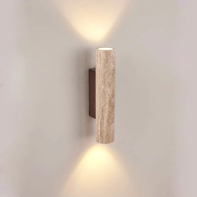 Nordic wabi-sabi style yellow cave stone wall lamp retro creative guest room bedside wall lamp background wall lamp balcony lamp