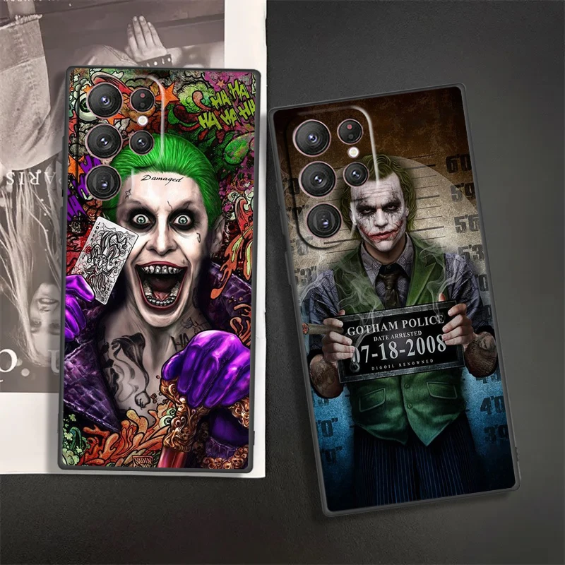 Fashion Handsome Joker Phone Case For Samsung S24 S23 S22 S21 S20 FE S10 S10e Ultra Plus Lite Black Soft Cover