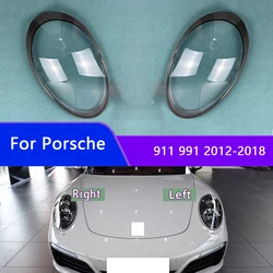 For Porsche 911 991 2012-2018 Headlight Cover Transparent Lampshade Lamp Lens Headlamp Shell Plexiglass Auto Replacement Parts