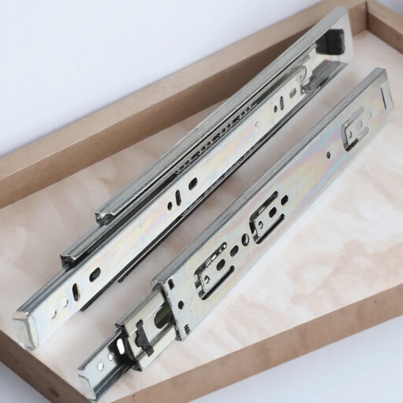 

2Pcs Drawer Rail Cold Rolled Steel Replacement Durable Drawer Slide Auto Locking Smooth Noiseless Cabinet Filing Storage Guide