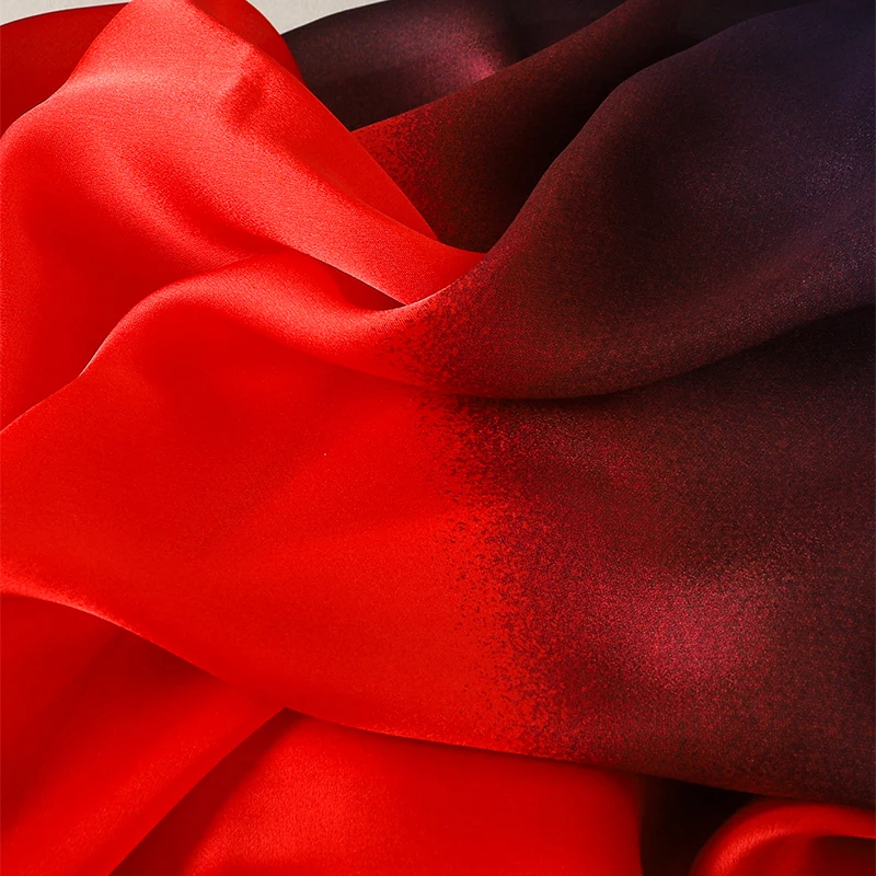 Luxus Farbverlauf Seiden schal Frauen Marke solide Femme Schals Wraps Bandana Kopf Foulard Mode Dame Hijab Hochzeit Poncho – Detail 34