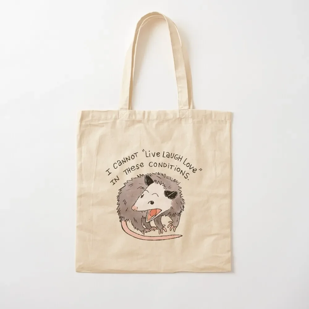 Opossum Live Laugh Love Tote Bag Women's handbag Canvas stote bag Bag