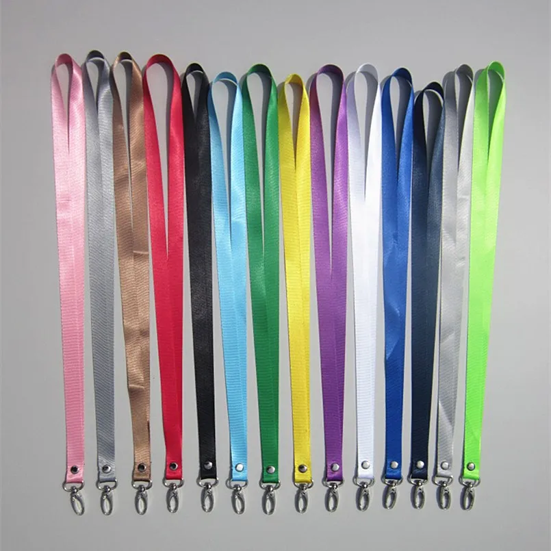 50 Pcs Pure color Lanyards for keys ID Card Gym Mobile Phone Straps USB badge holder DIY Hang Rope Lariat Lanyard