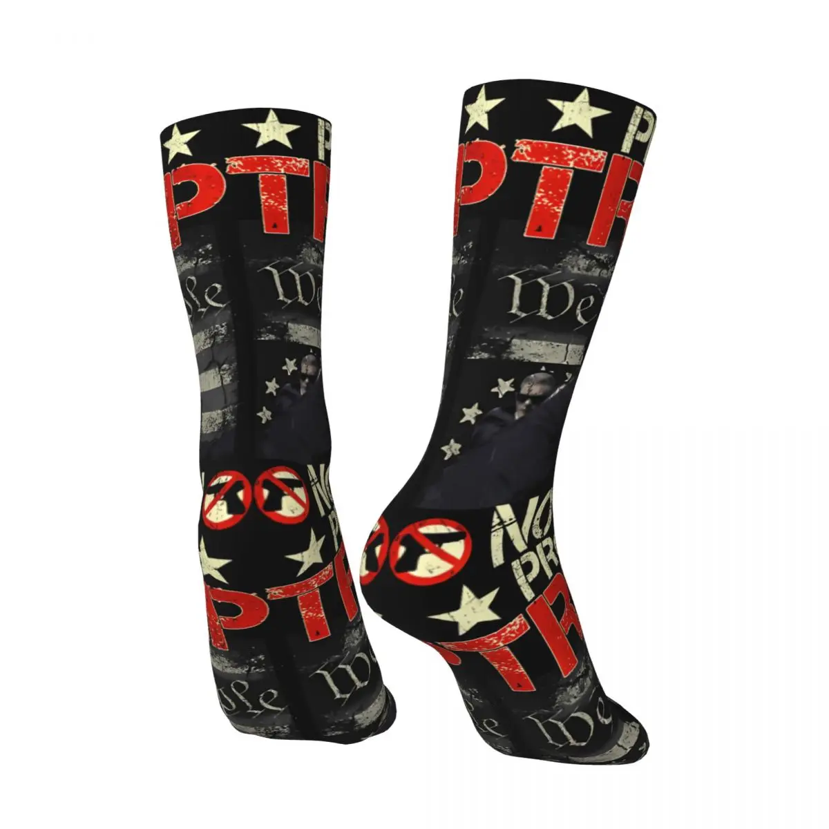 Hip Hop Vintage Protect Trump Not Gun Usa Flag , Trump 2024 Crazy Men's compression Socks Unisex Donald Trump Harajuku Pattern