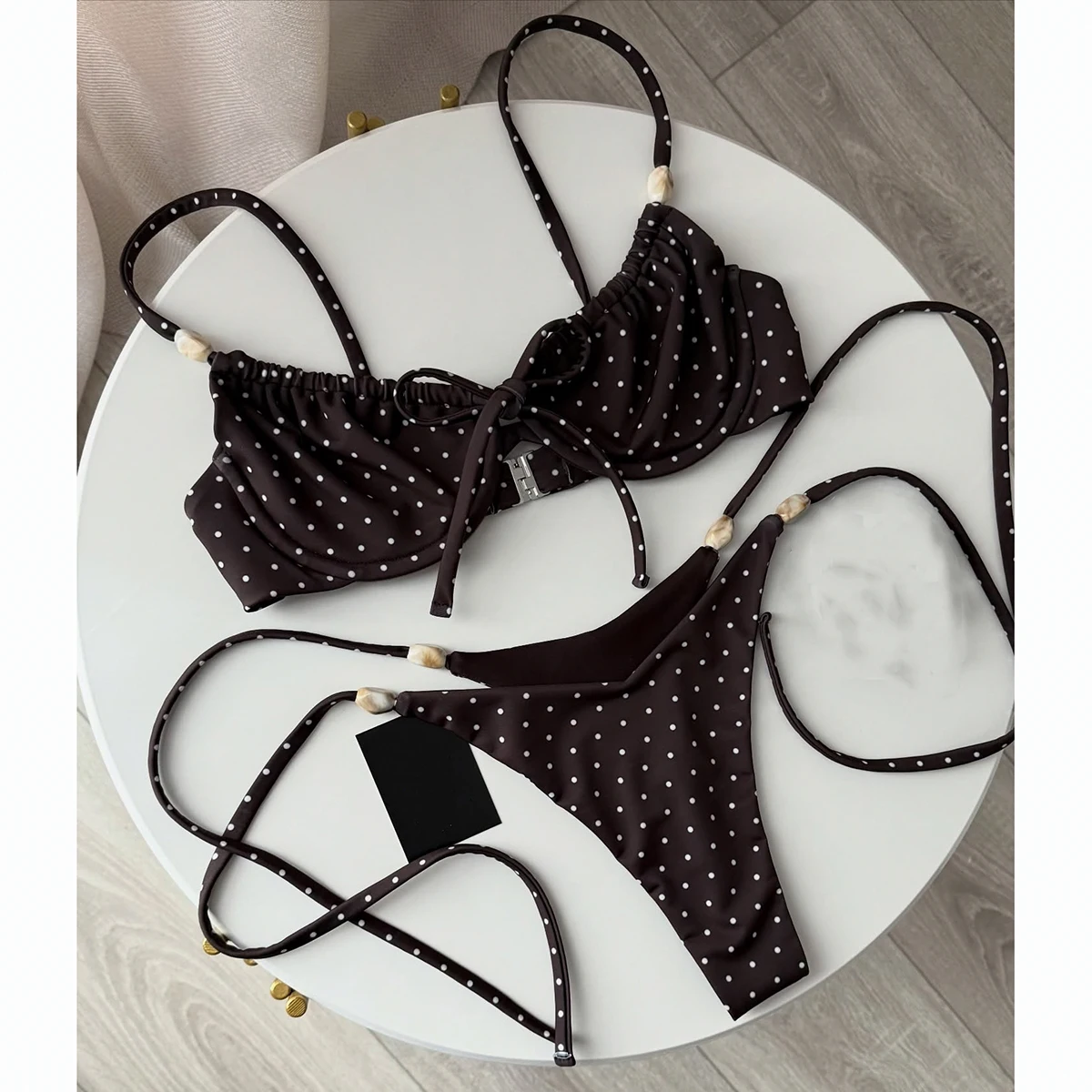 

2026 Push Up Bikini Set Sexy Women Beaded Dot Swimsuit Female Bathing Suit Summer Beach Swimwear