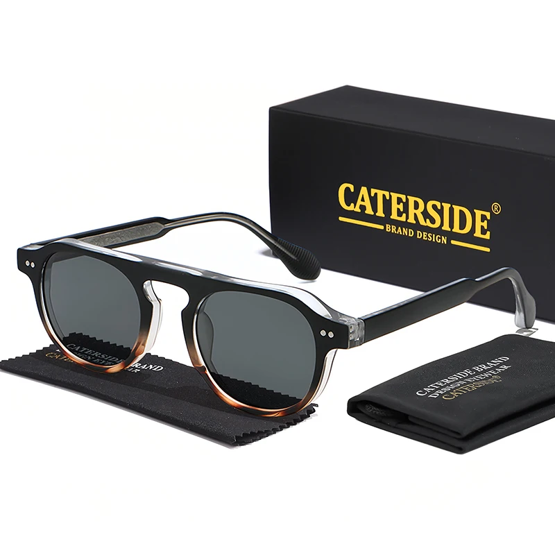 CATERSIDE Vintage Runde Sonnenbrille für Herren, Punk-Stil mit Einsatzbügeln, Sonnenbrille für Damen, Reisen, Party, Shopping, modische Brillen – Detail 7