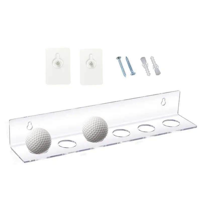 Acrylic Golf Ball Holder Wall Mounted Floating Rack Clear Floating Display Golf Ball Stand Wall-Mounted For Living Room Bedroom