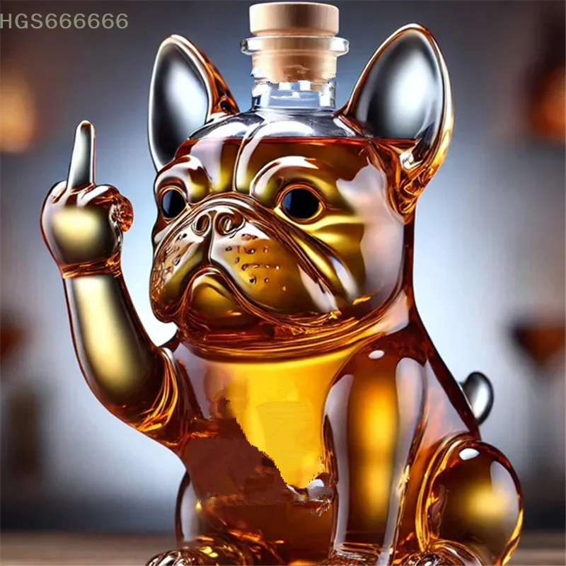 

Enthralling 10 Oz Glass Duck Bottle Flaunting Middle Finger, Perfect for Whiskey