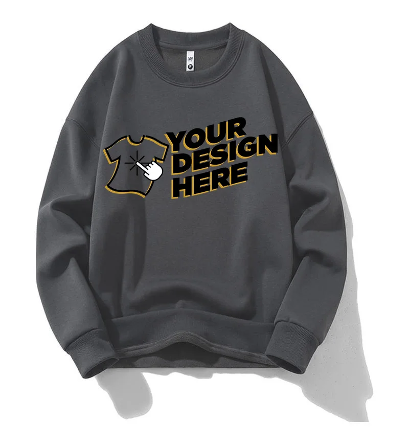 customized LOGO Autumn and Winter Men's Long-Sleeved Crewneck Pullover Sweatshirt 56.1% cotton + 43.9% polyester 620gsm LS-104