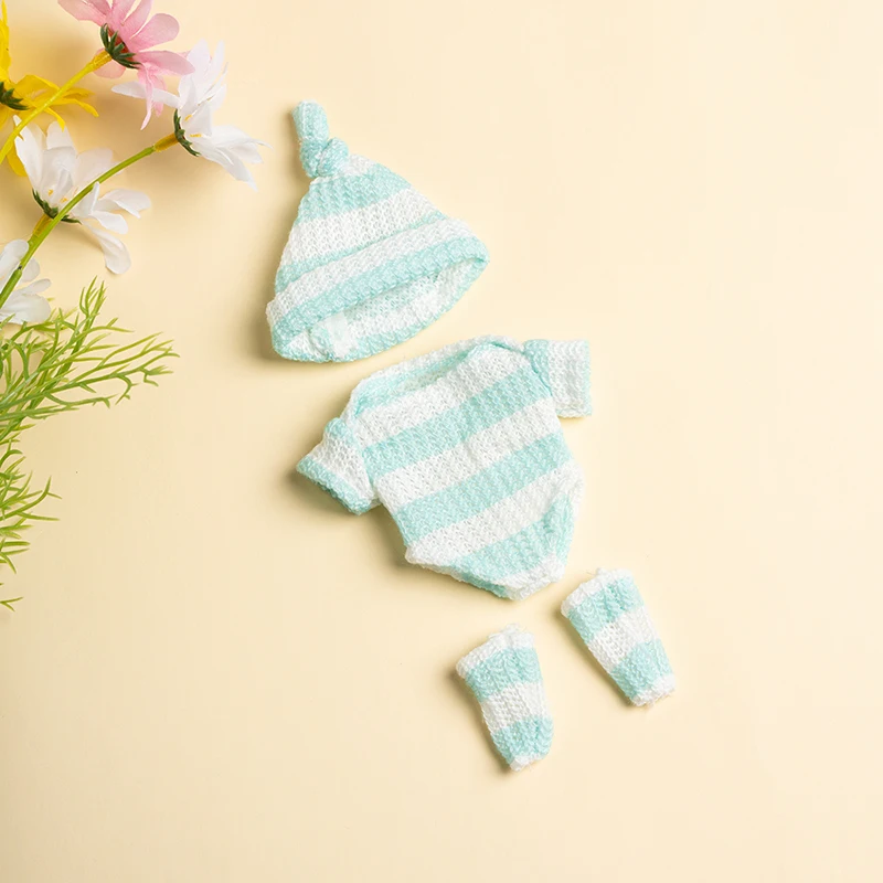 Puppenkleidung für 20 cm Babypuppen, DIY-Puppenzubehör für 20 cm große Puppen, Pullover, Overall, Kleidung für Mini-Reborn-Babypuppen – Detail 7